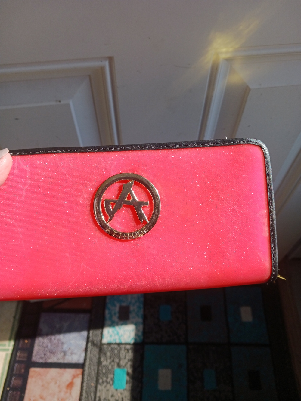 Michael Kors Red Women's Wallet with Gold Emblem